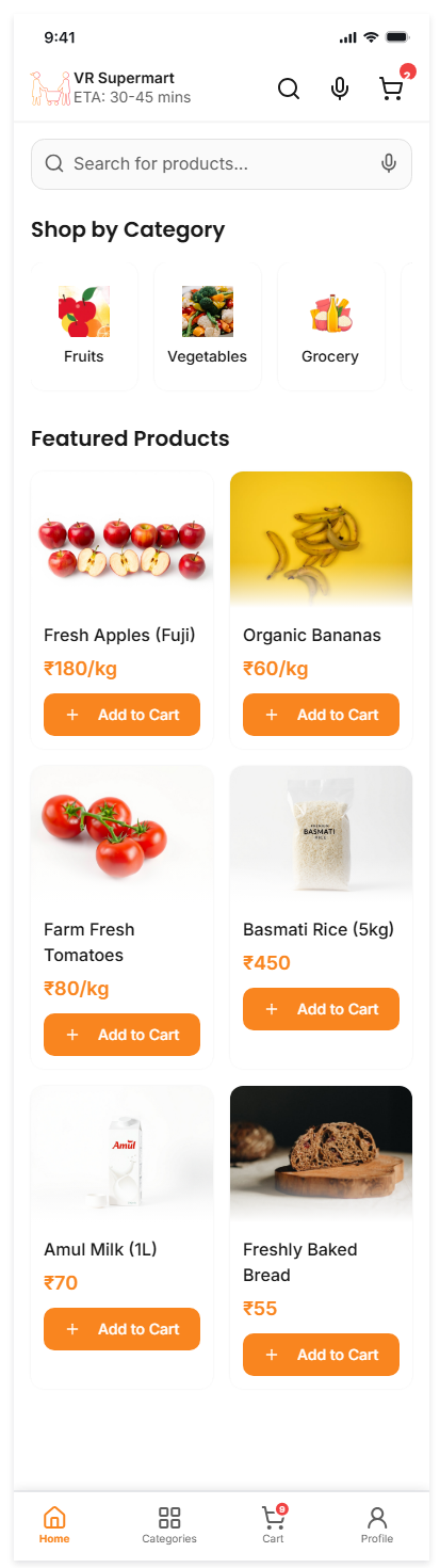 GramyaKart App Interface